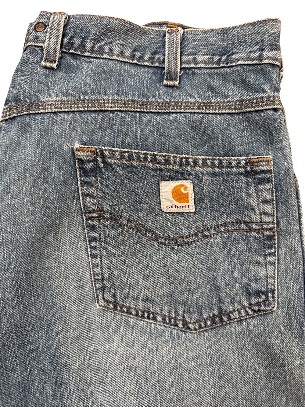 Carhartt Men’s Denim Medium Fade Jeans Size 42x33 Carhartt Workwear Jeans